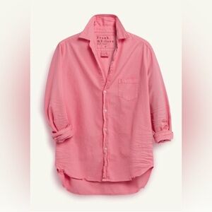 Frank & Eileen Relaxed Boyfriend Casual Pink Button Down Shirt 100% Cotton